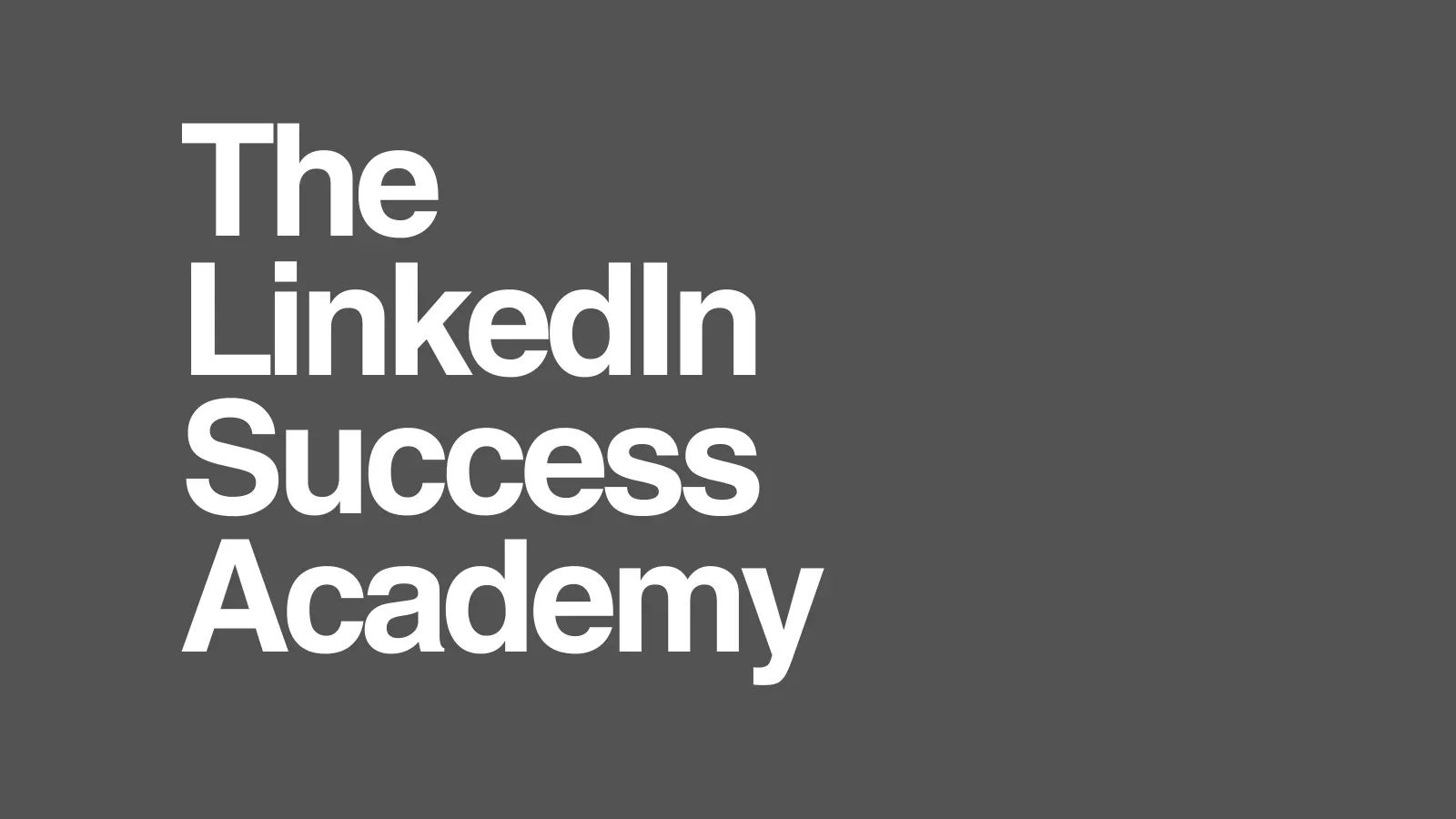 The LinkedIn Success Academy banner