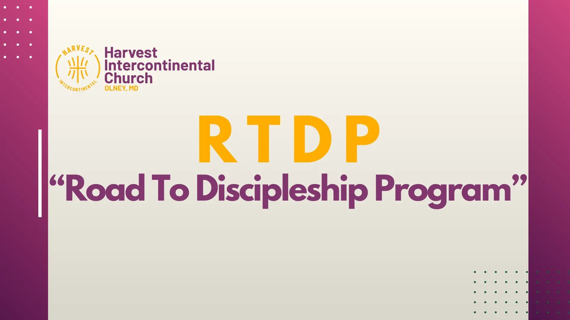 Road To Discipleship Program