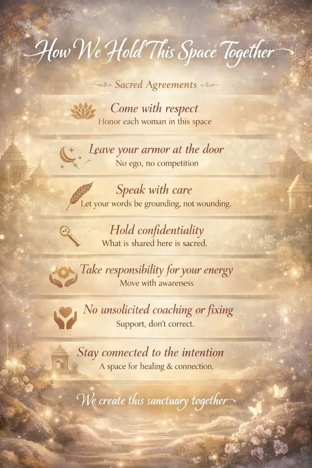 ✨ Sacred Agreements of The Goddess Chamber ✨