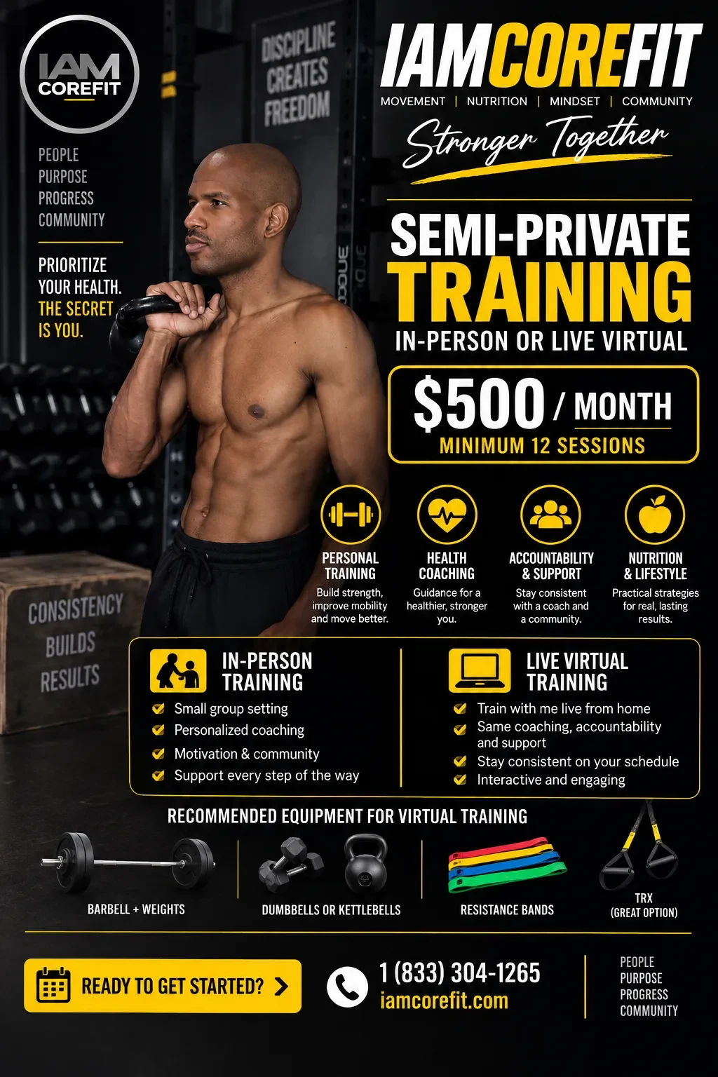 Live training in person or home