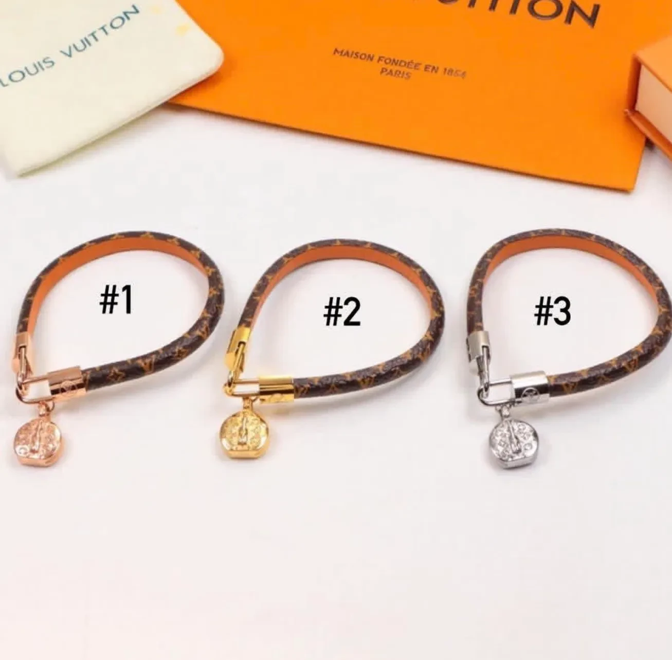0037 LV Leather Bracelet 09-28-2026