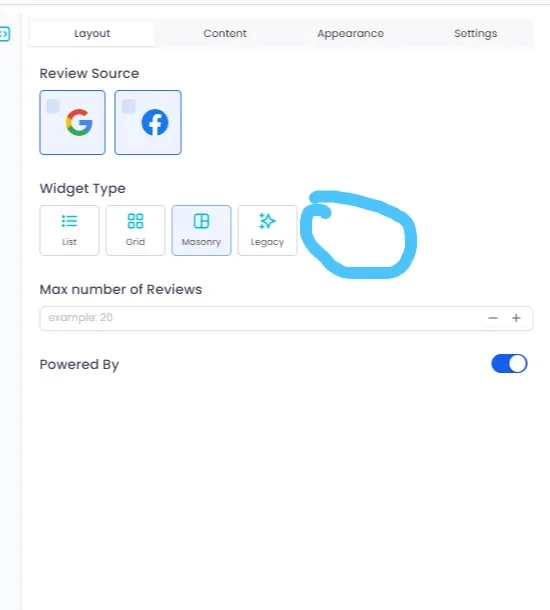 Carousel for reviews