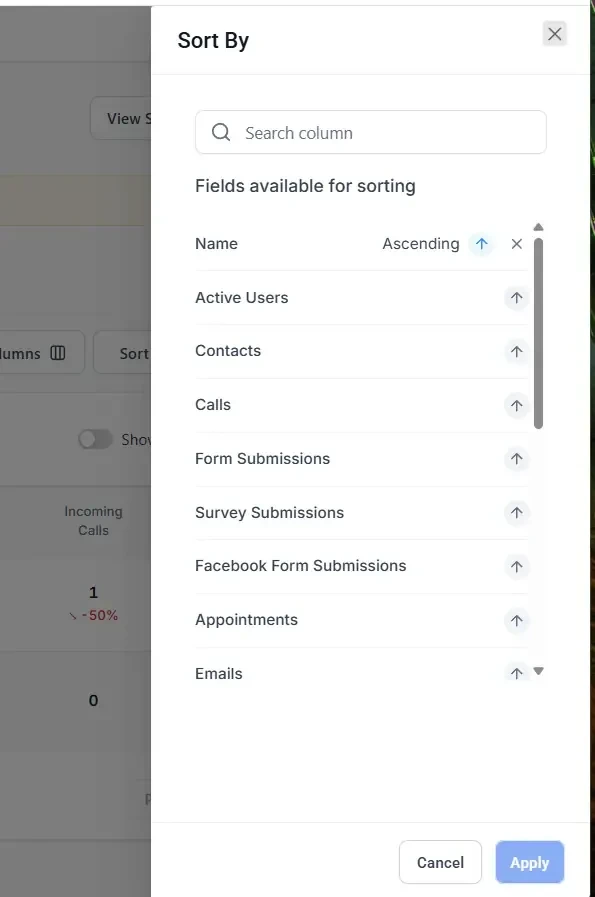 Folders for Sub-Account Tab