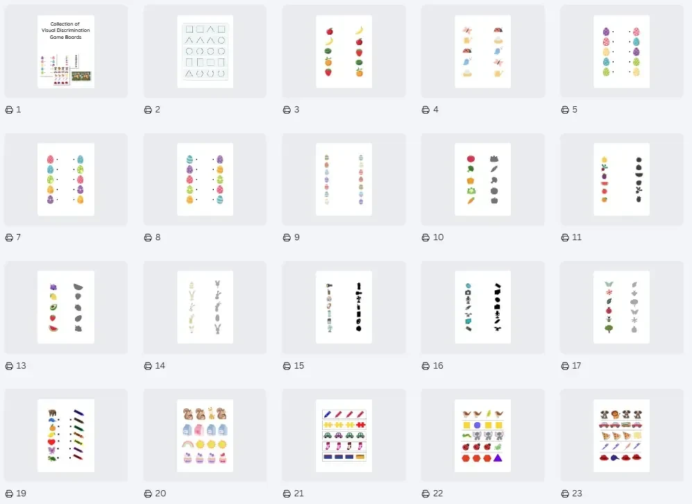 FREE Activity Book - Visual Discrimination Level 1