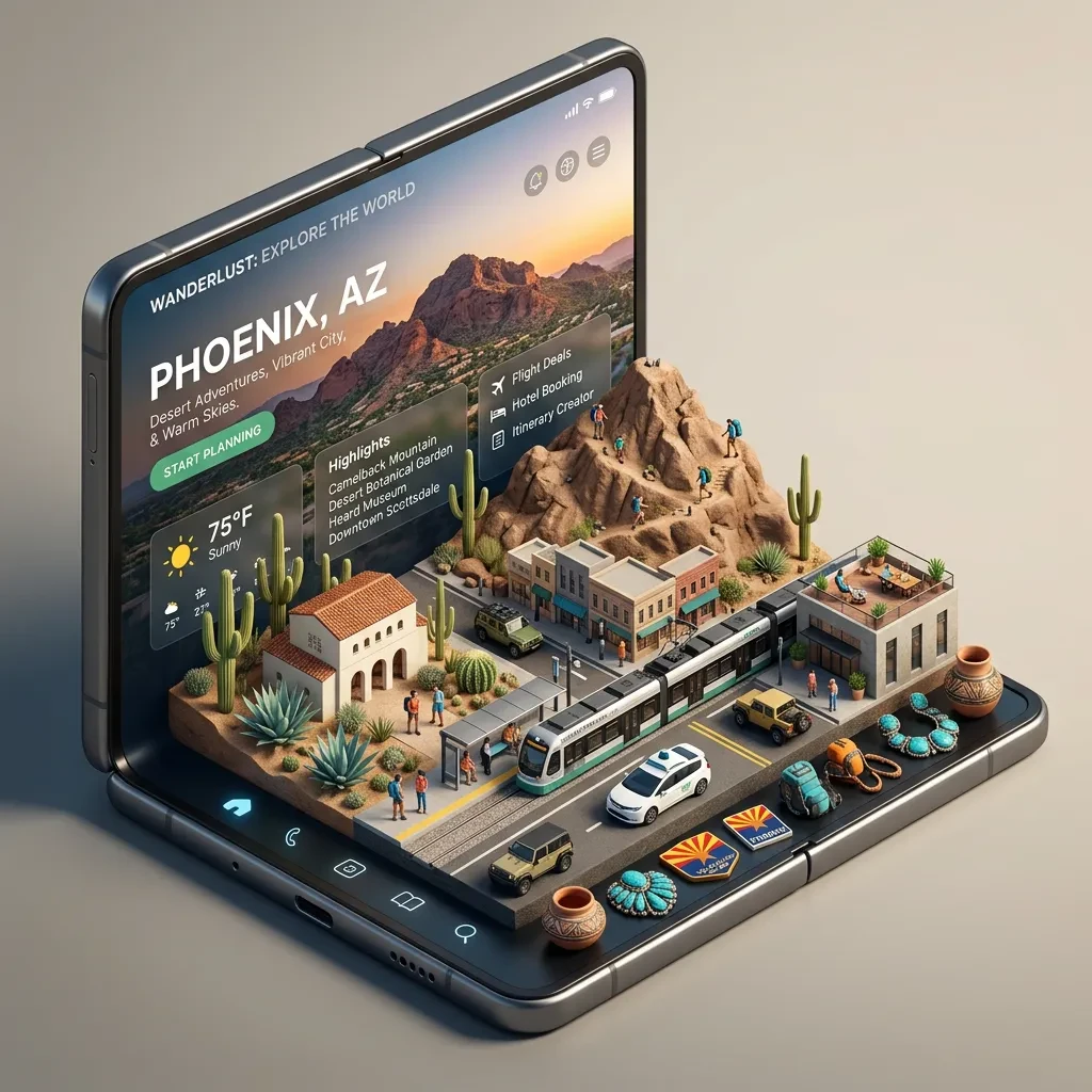 3D Pop-Out Travel App Diorama