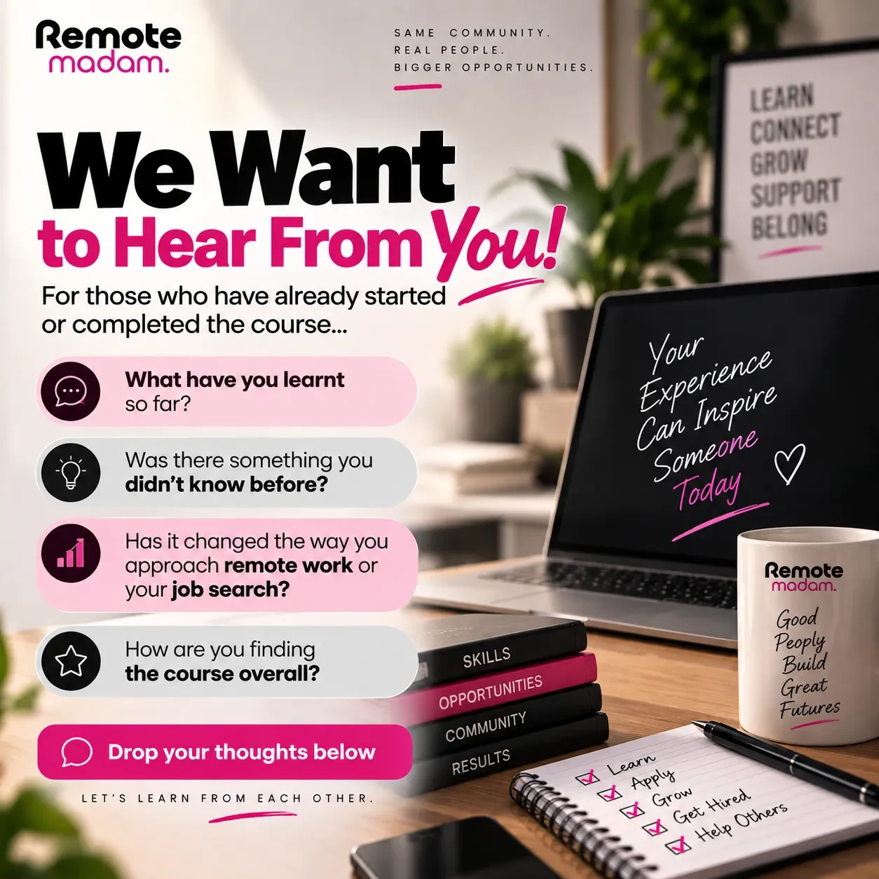 We want to hear from you