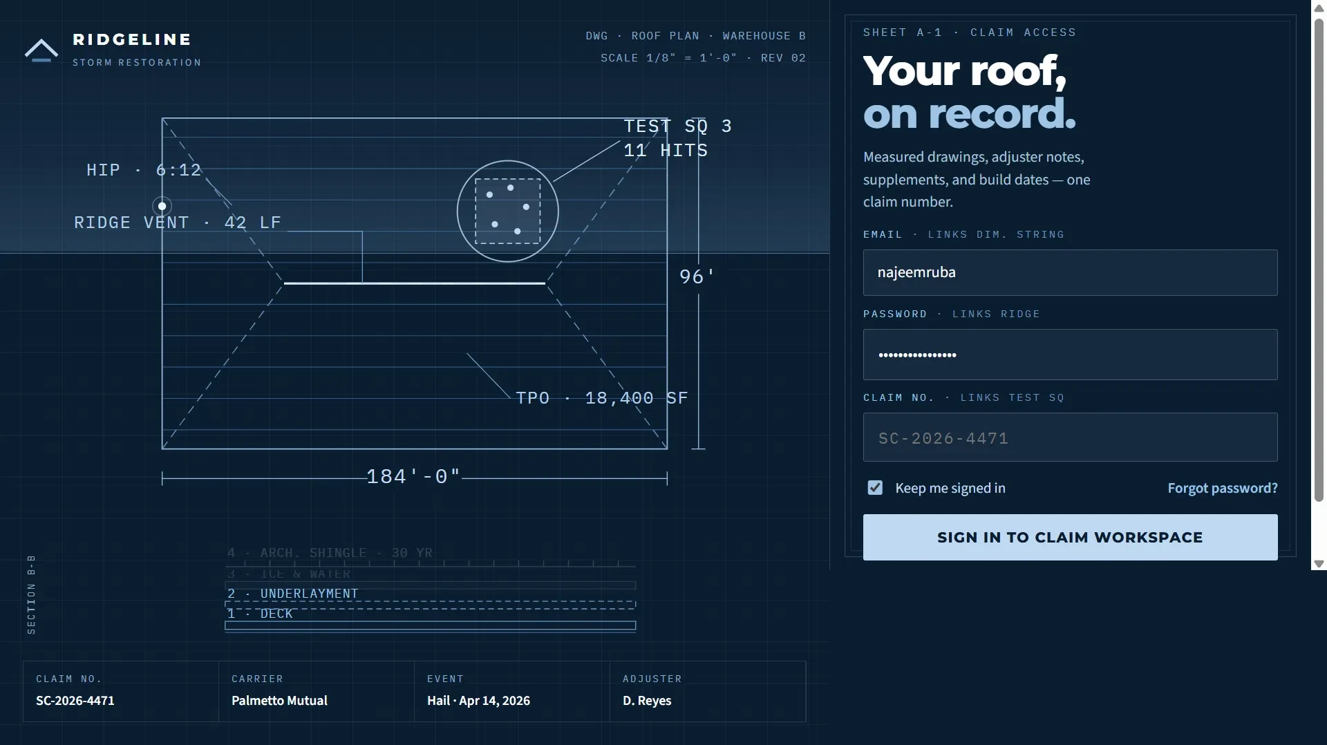 I turned a roofing client's login into an architect's blueprint."