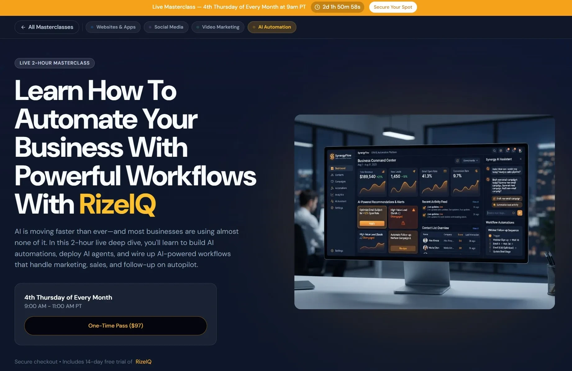 RizeIQ Thursday Masterclass Series