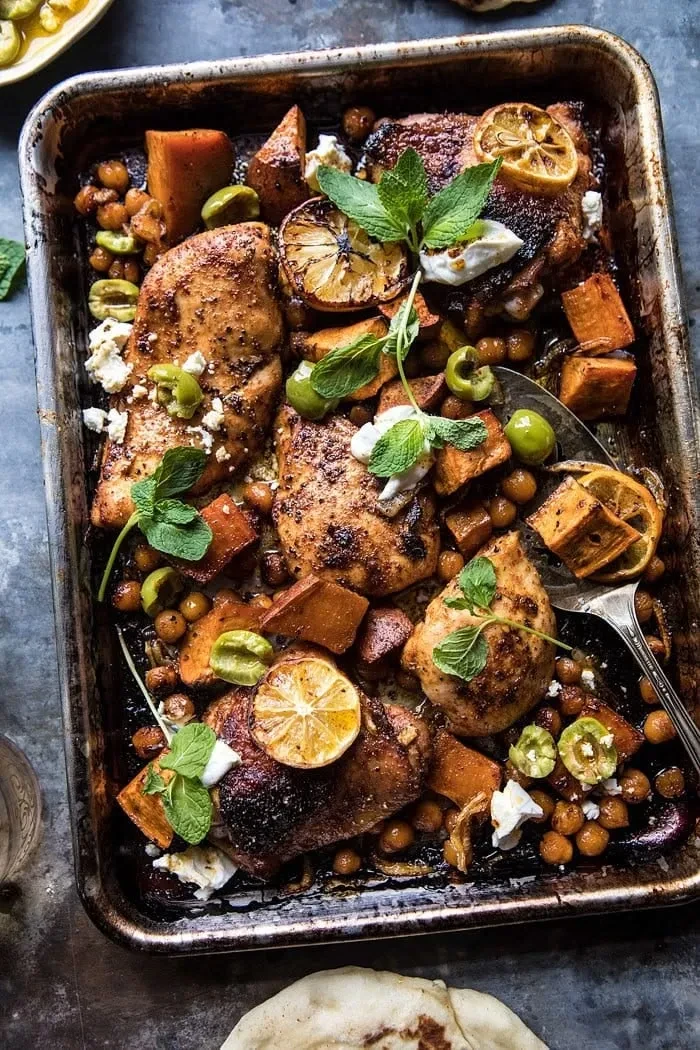 Recipe Spotlight: Sheet Pan Harissa Chicken with Chickpeas and Sweet Potatoes