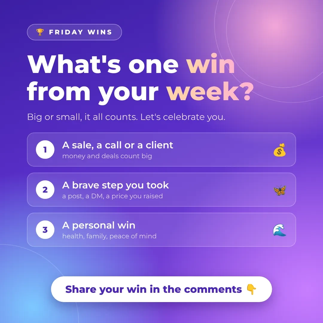 🏆 Friday Wins! What's one win from your week?
