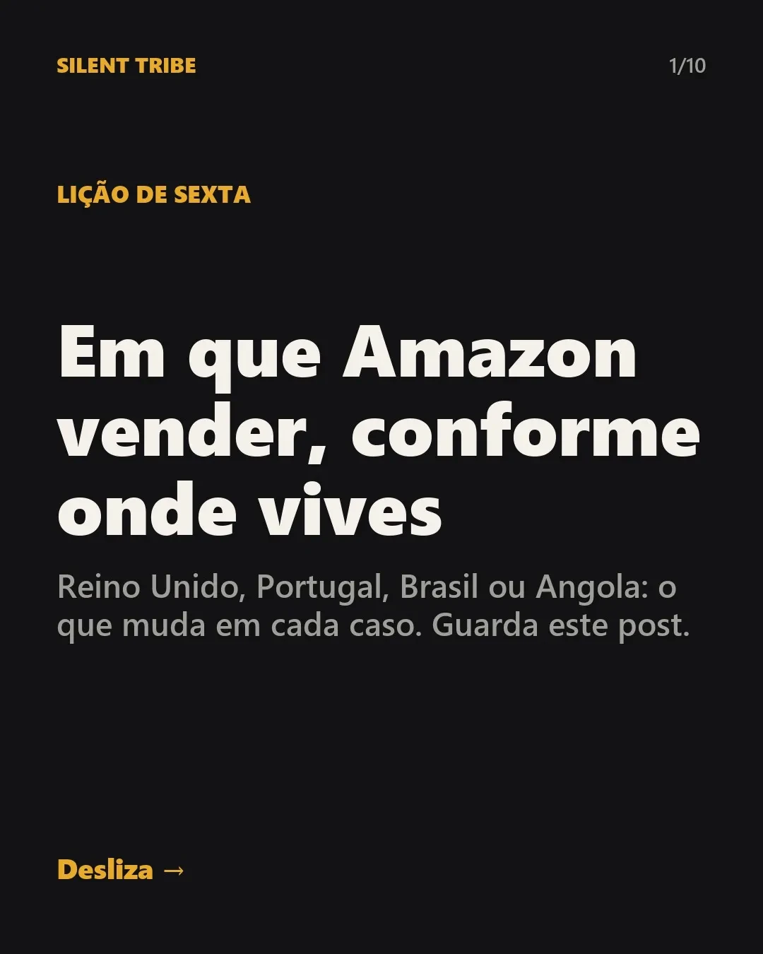 Em que Amazon vender, conforme onde vives