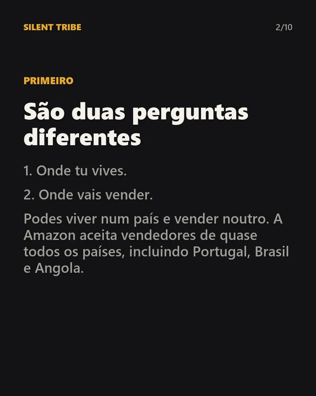 Em que Amazon vender, conforme onde vives