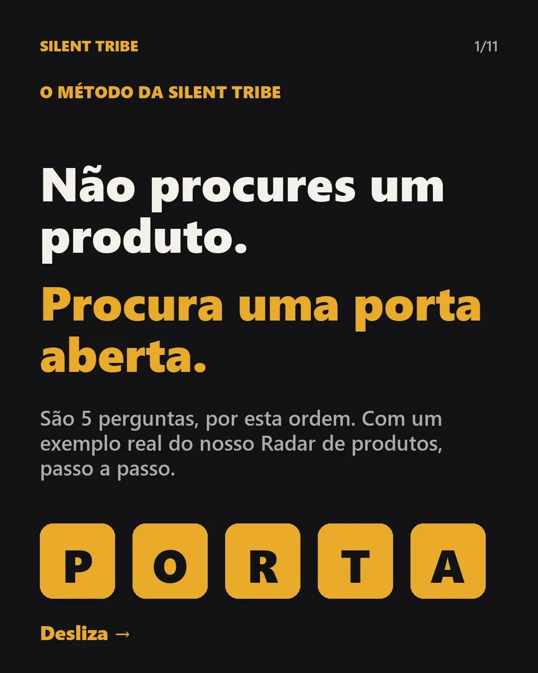 Método PORTA: encontra o teu 1.º produto (exemplo real, passo a passo)