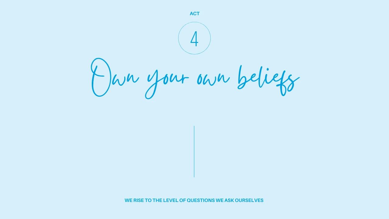 Act 4 - Own Your Beliefs lesson poster