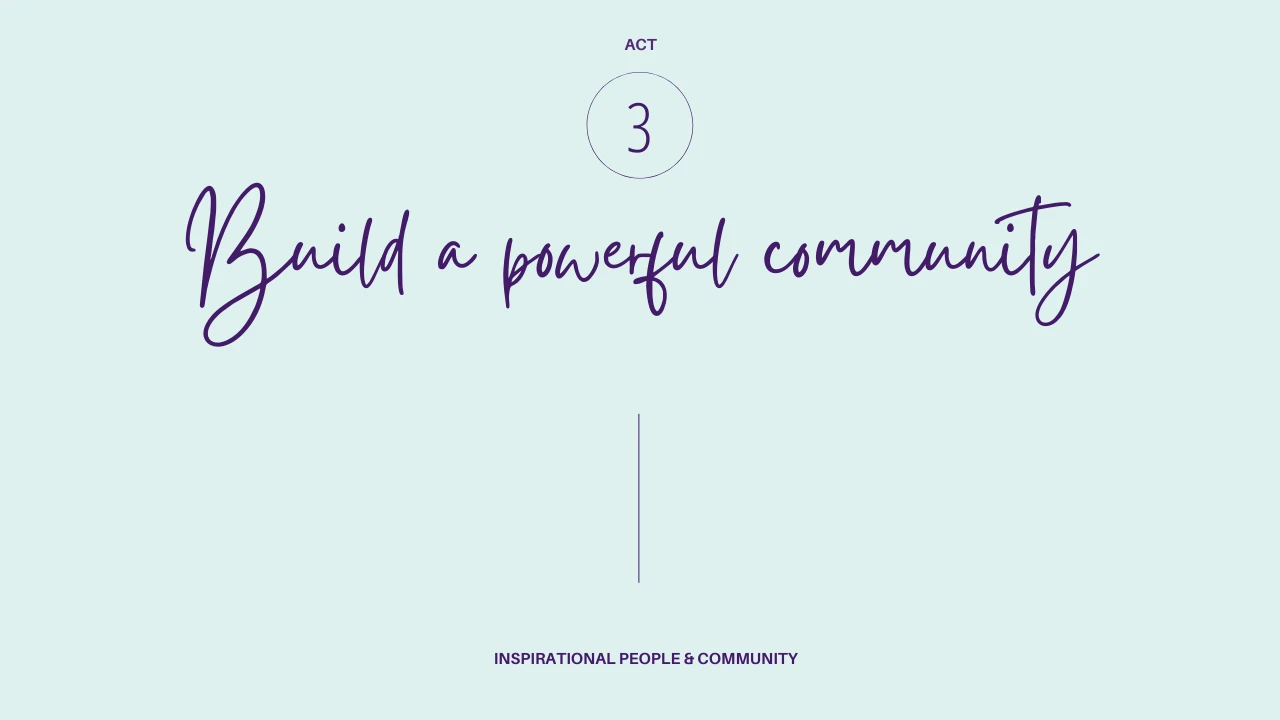 Act 3 - Build a Powerful Community lesson poster