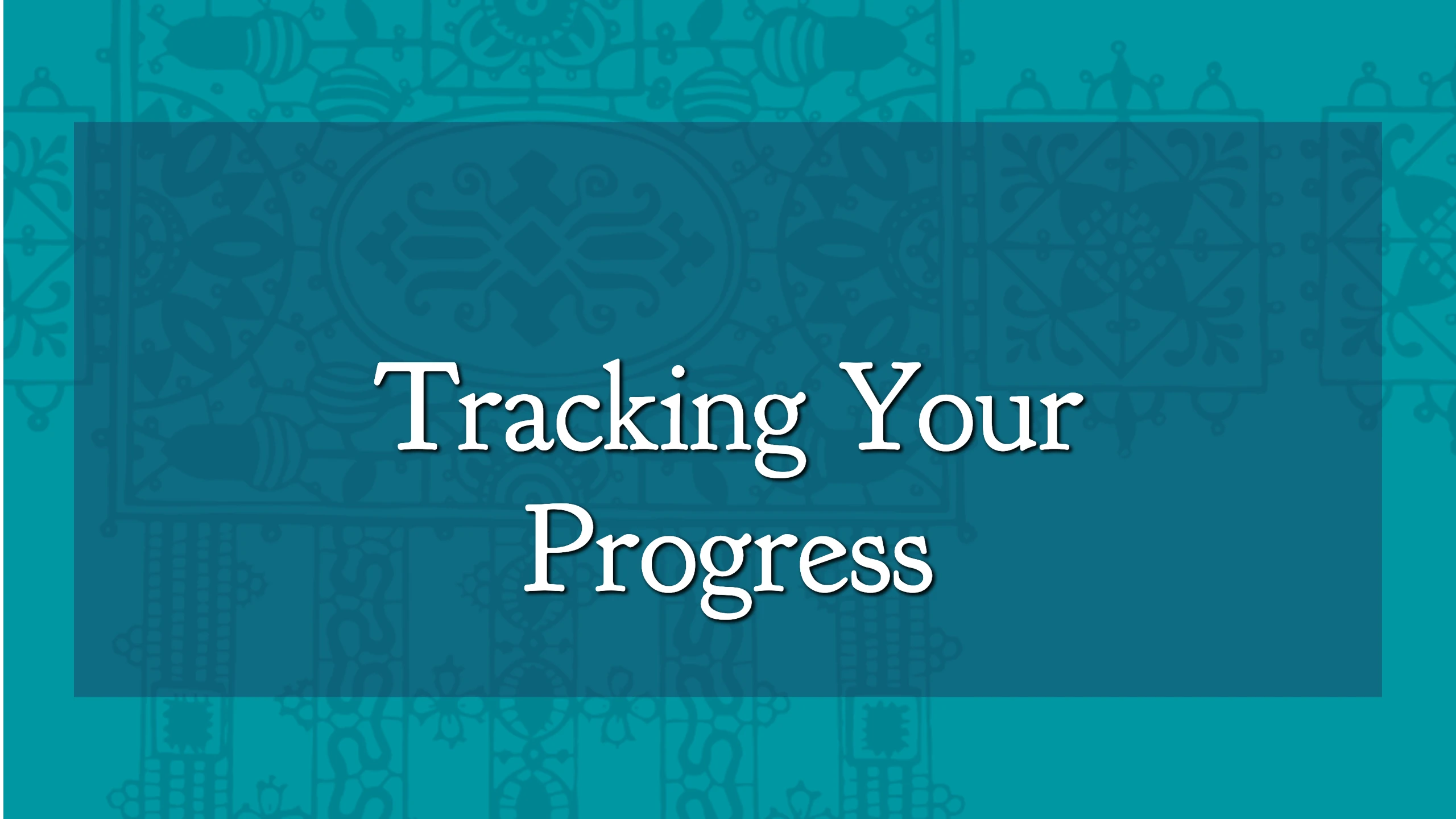 Tracking Your Progress lesson poster