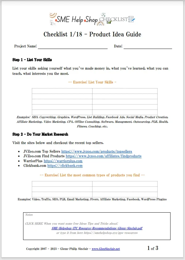 01-SME-Helpshop-V01-Product-Creation-Checklists-01of18-ProductIdeaGuide lesson poster