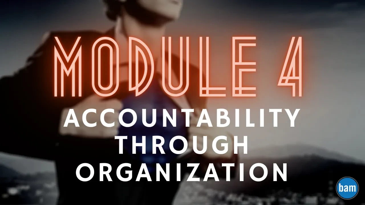 Create Accountability Through Organization lesson poster