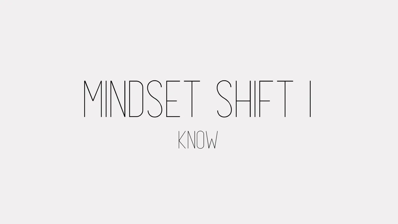Mindset Shift 1 - Know lesson poster