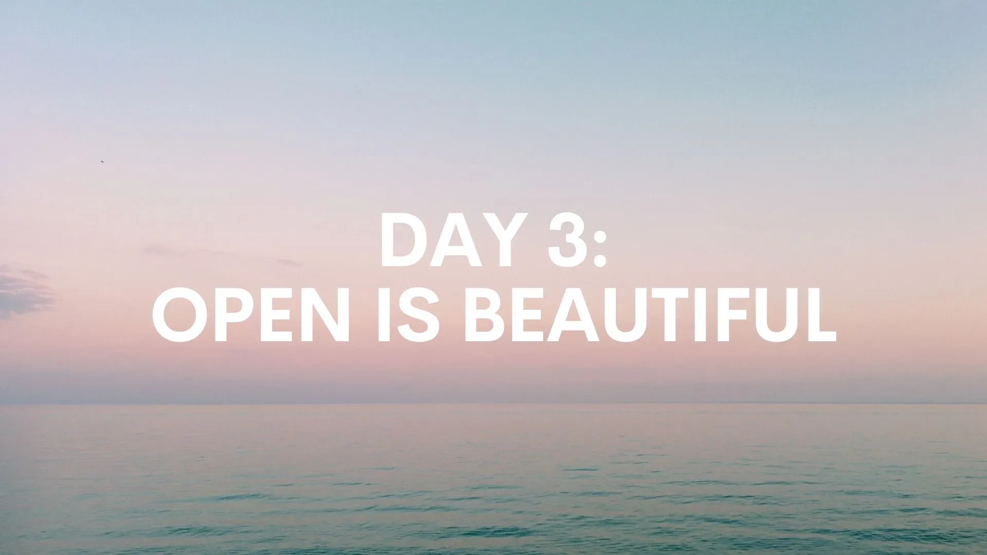 Day 3: Open is Beautiful lesson poster