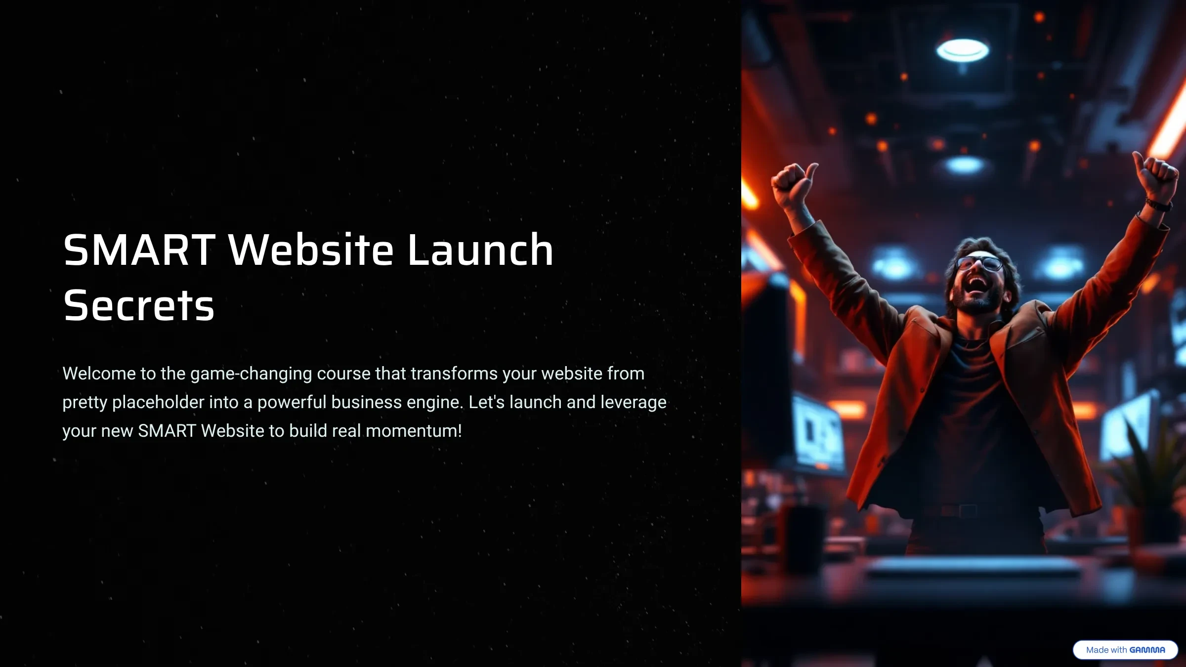 🎥 Welcome to SMART Website Launch Secrets lesson poster