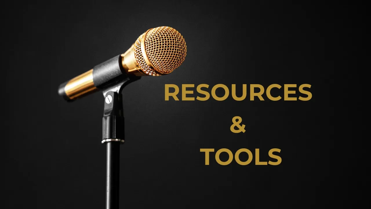 Resources and tools for your Podcast & Business growth lesson poster