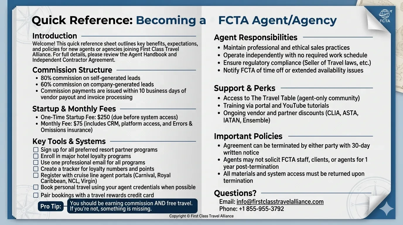 New Agent Quick Reference Sheet lesson poster