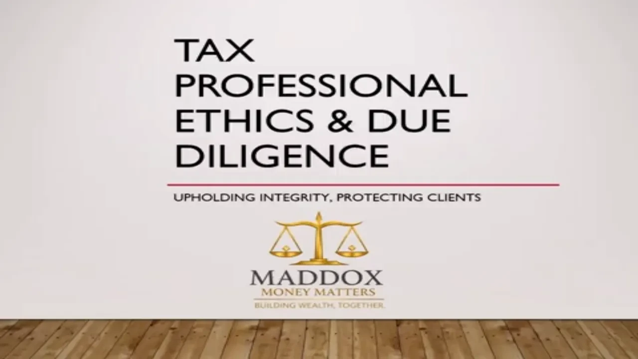 Course 2: Tax Professional Ethics & Due Diligence lesson poster