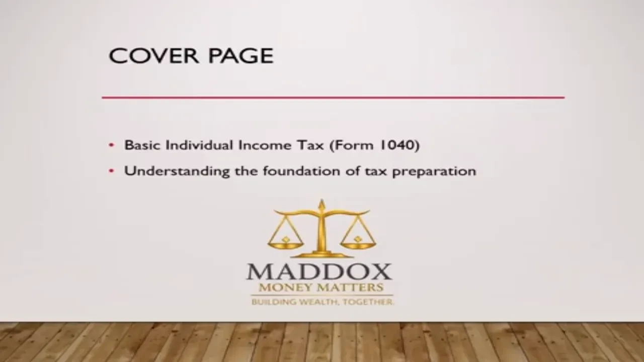 Course 3: Basic Individual Income Tax (Form 1040) lesson poster