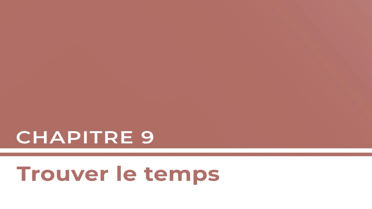 Chapitre 9 - Trouver le temps lesson poster