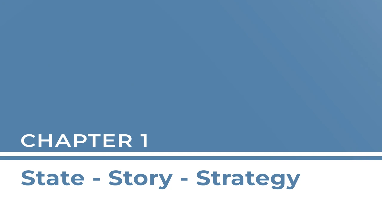 Chapter 1 - State, Story, Strategy lesson poster
