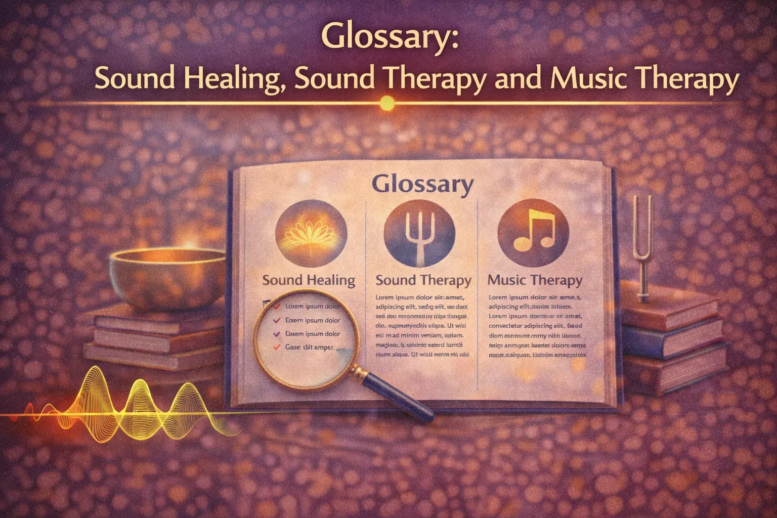 Glossary - Sound Healing, South Therapy and Music Therapy lesson poster