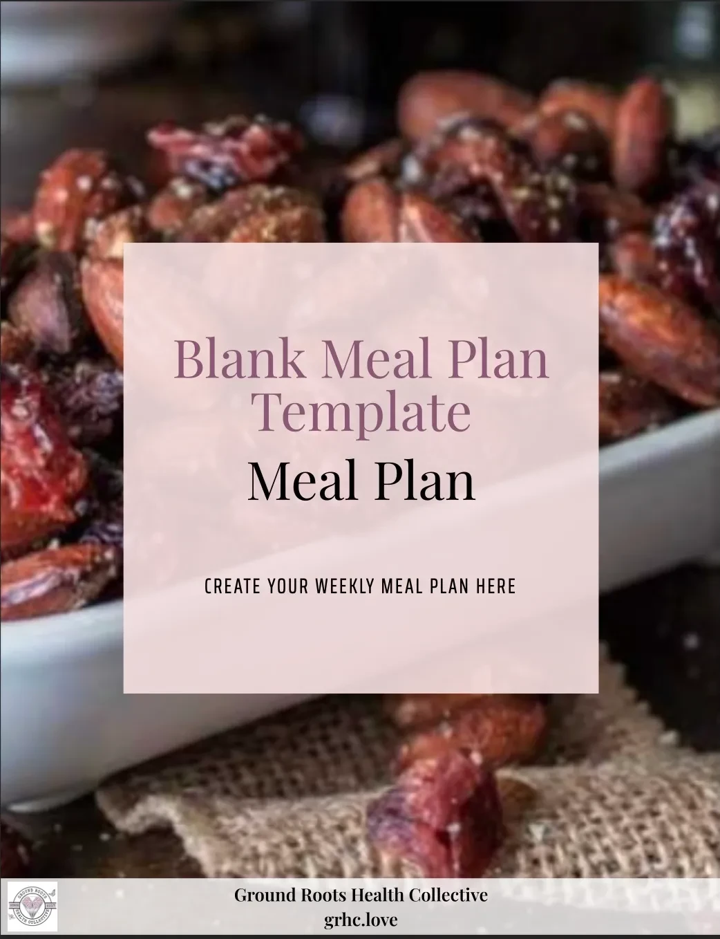 Blank Meal Plan lesson poster