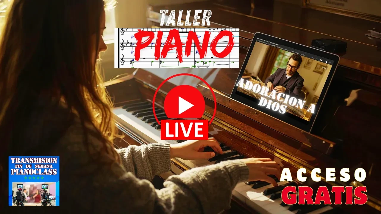 INVITACION "TALLER APRENDE PIANO DESDE CASA" lesson poster
