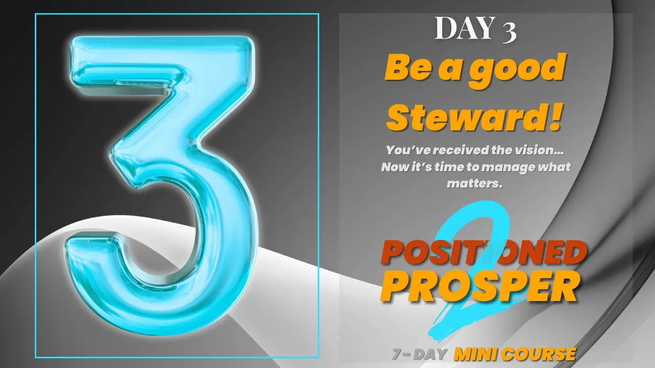 Day 3: Be a Good Steward lesson poster
