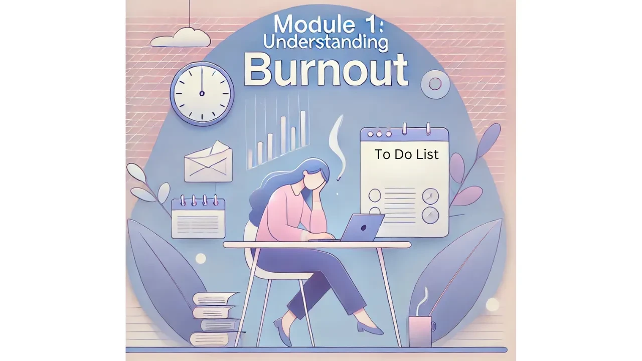 Module 1: Understanding Burnout lesson poster