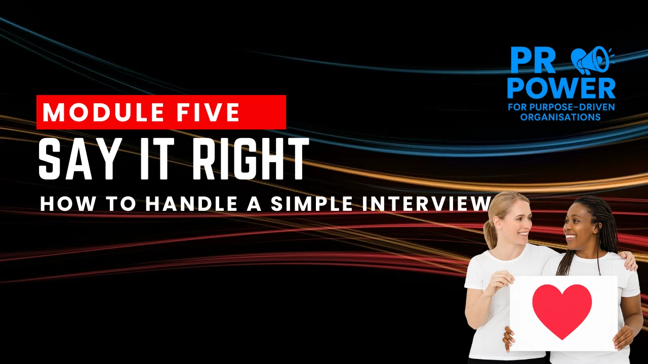 Say it right: How to handle a simple interview. lesson poster