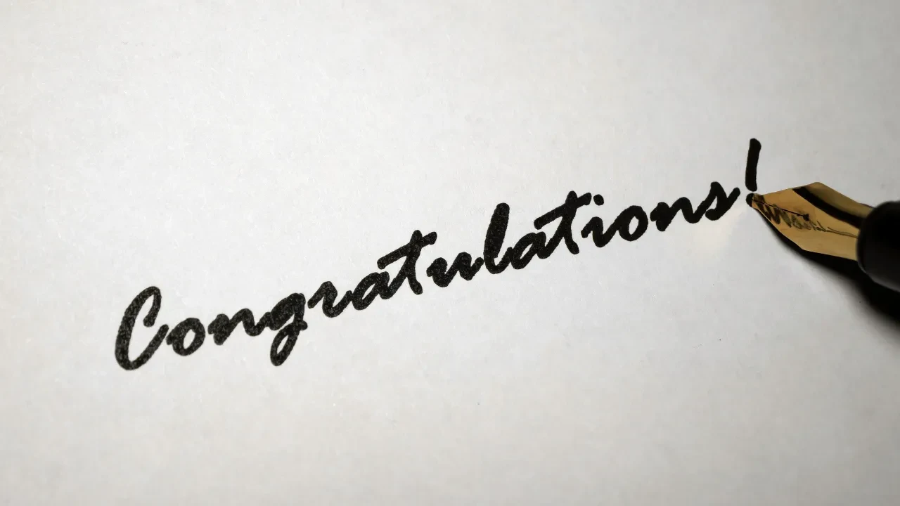 Congratulations! lesson poster