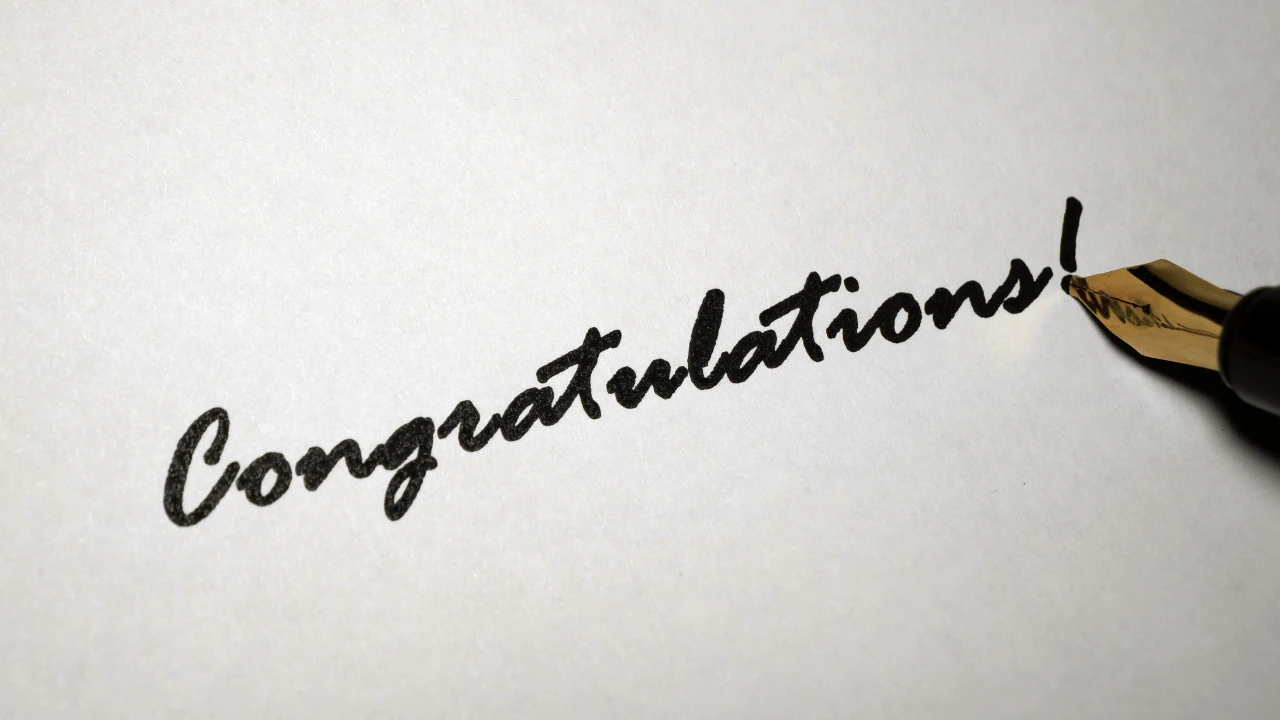 Congratulations! lesson poster