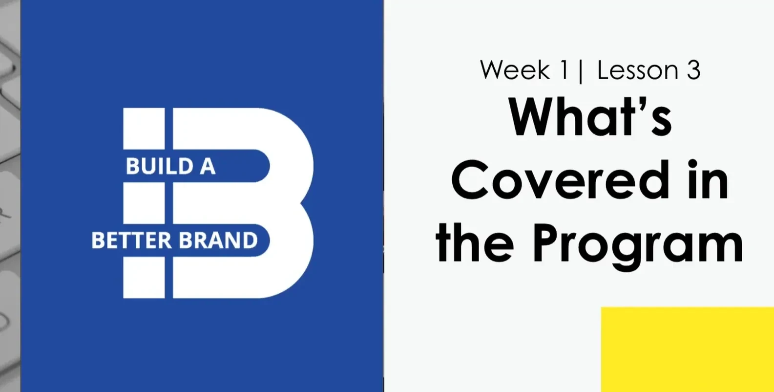 Lesson 3: Whats Covered in the Program lesson poster