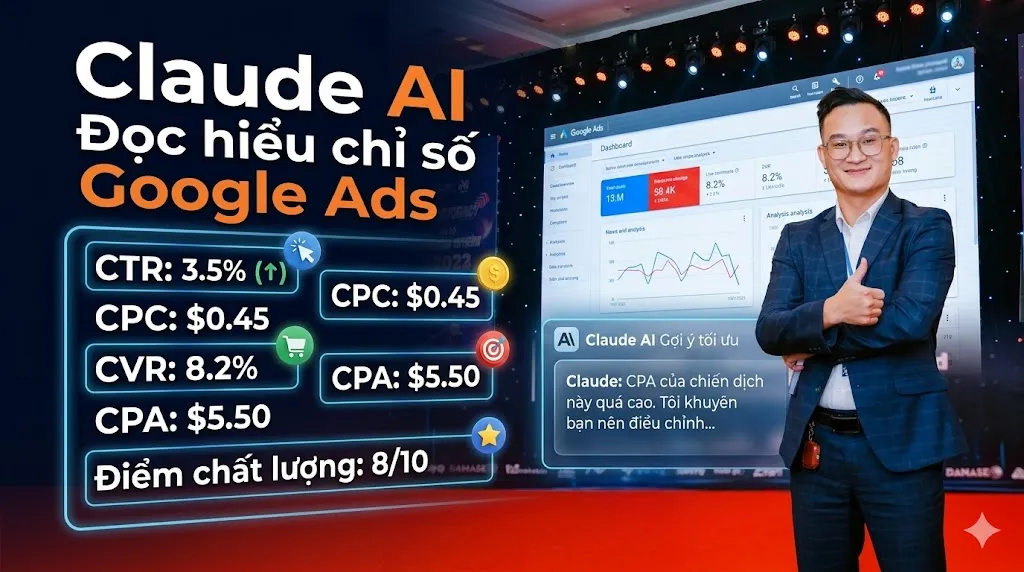 Bài 5.4 - Claude AI Đọc hiểu chỉ số Google Ads CTR CPC CVR CPA Điểm chất lượng