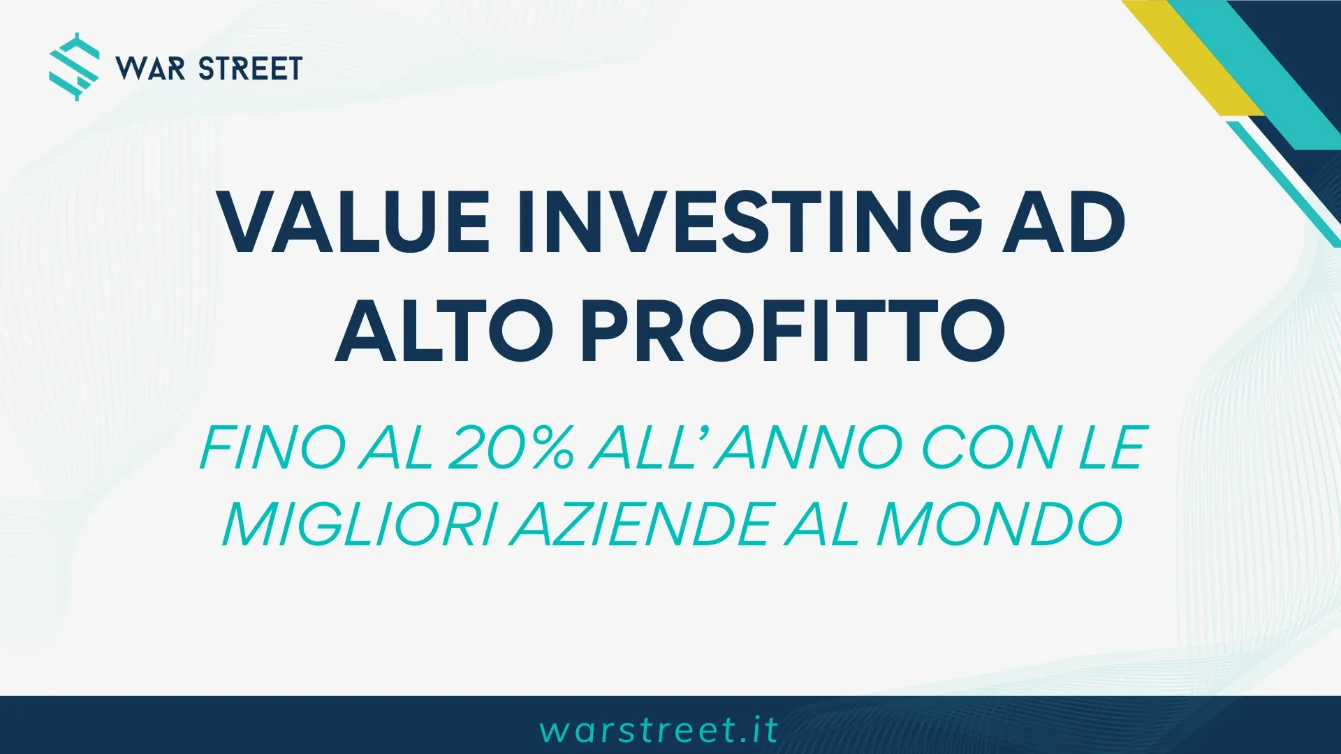 Value Investing ad Alto Profitto lesson poster