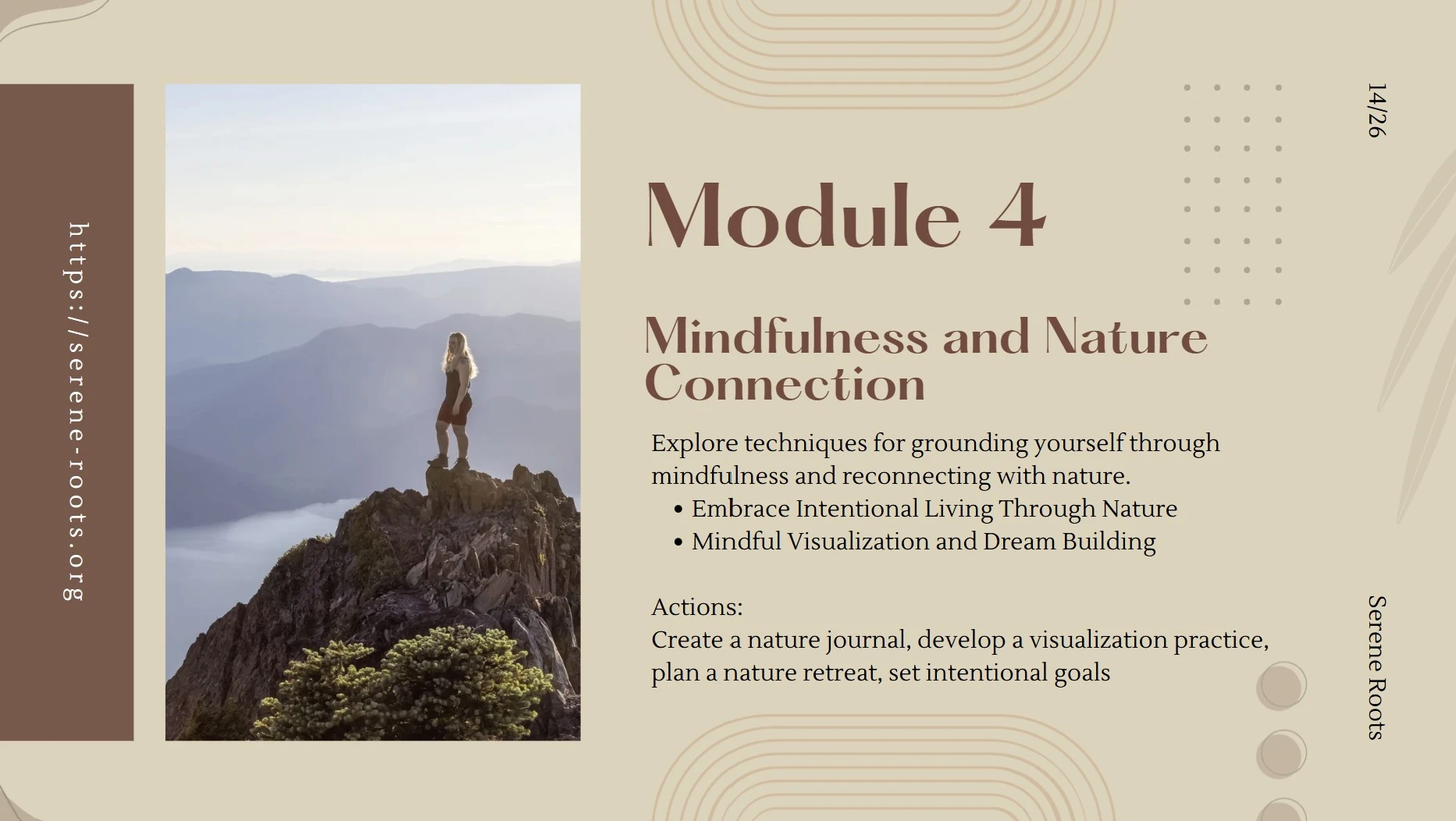 Module 4: Mindfulness and Nature Connection lesson poster