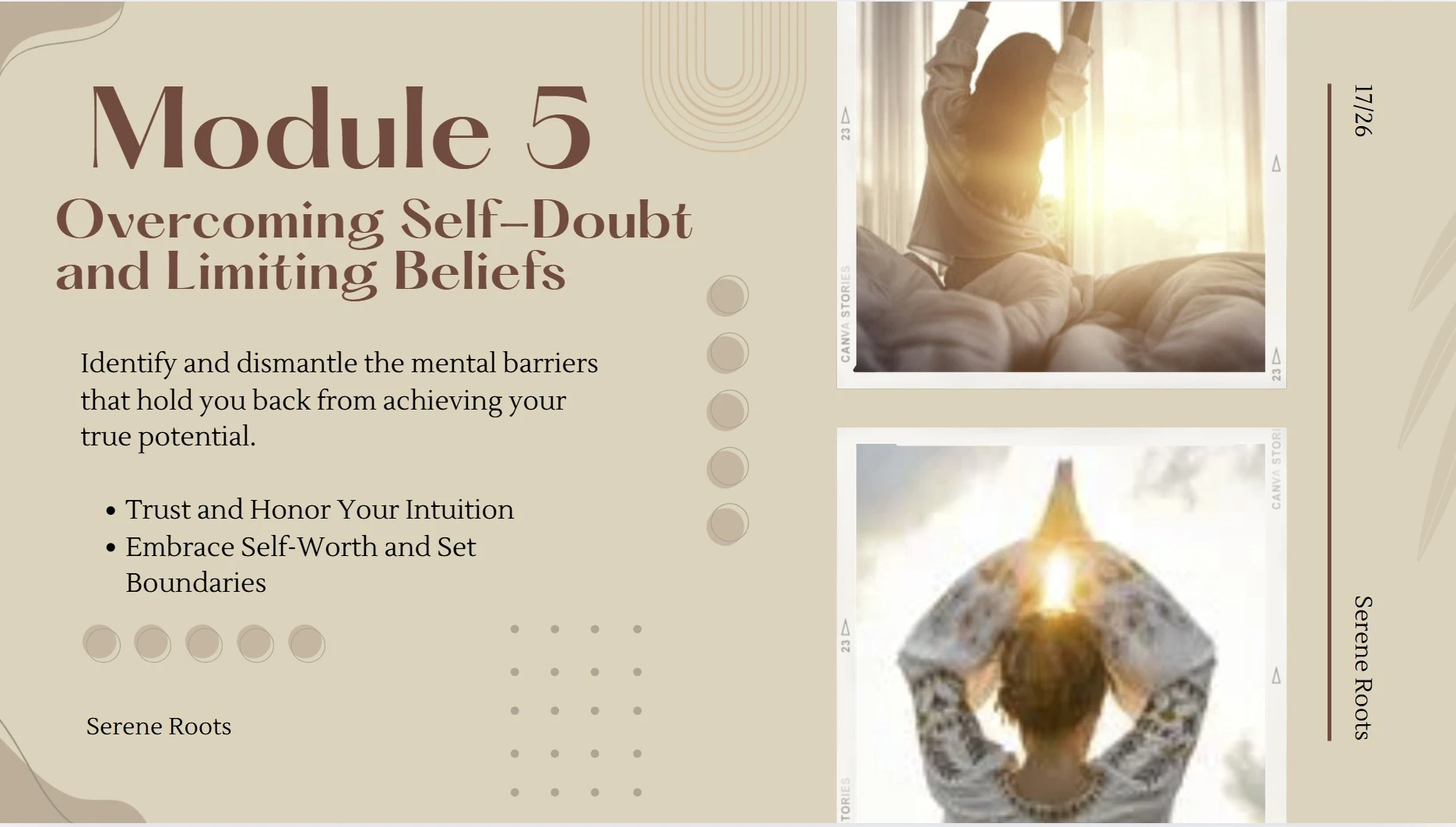 Module 5: Overcoming Self-Doubt and Limiting Beliefs lesson poster