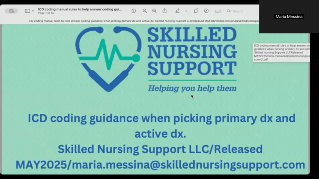 ICD coding guidance when coding primary and active dx lesson poster
