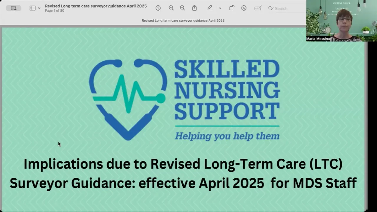 Implications due to Revised Long-Term Care (LTC) Surveyor Guidance: effective April 2025 lesson poster