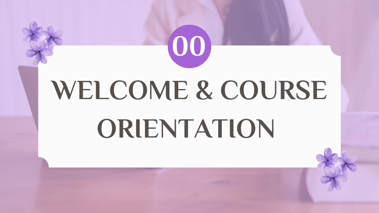 Welcome & Course Orientation lesson poster