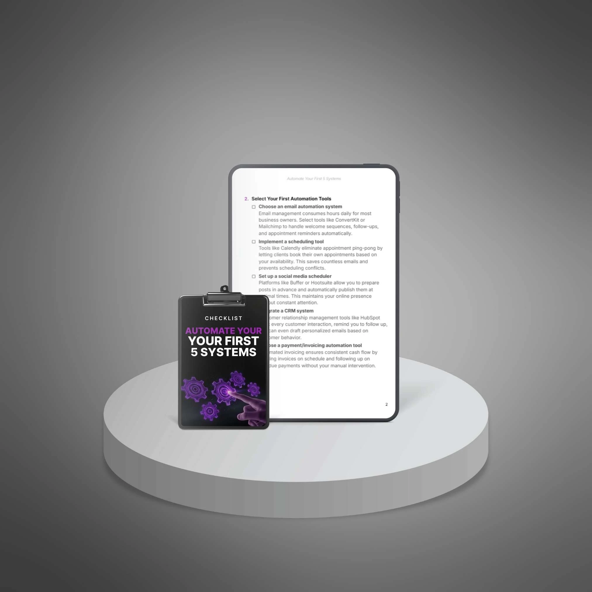 Automate Your First 5 Systems - Checklist lesson poster