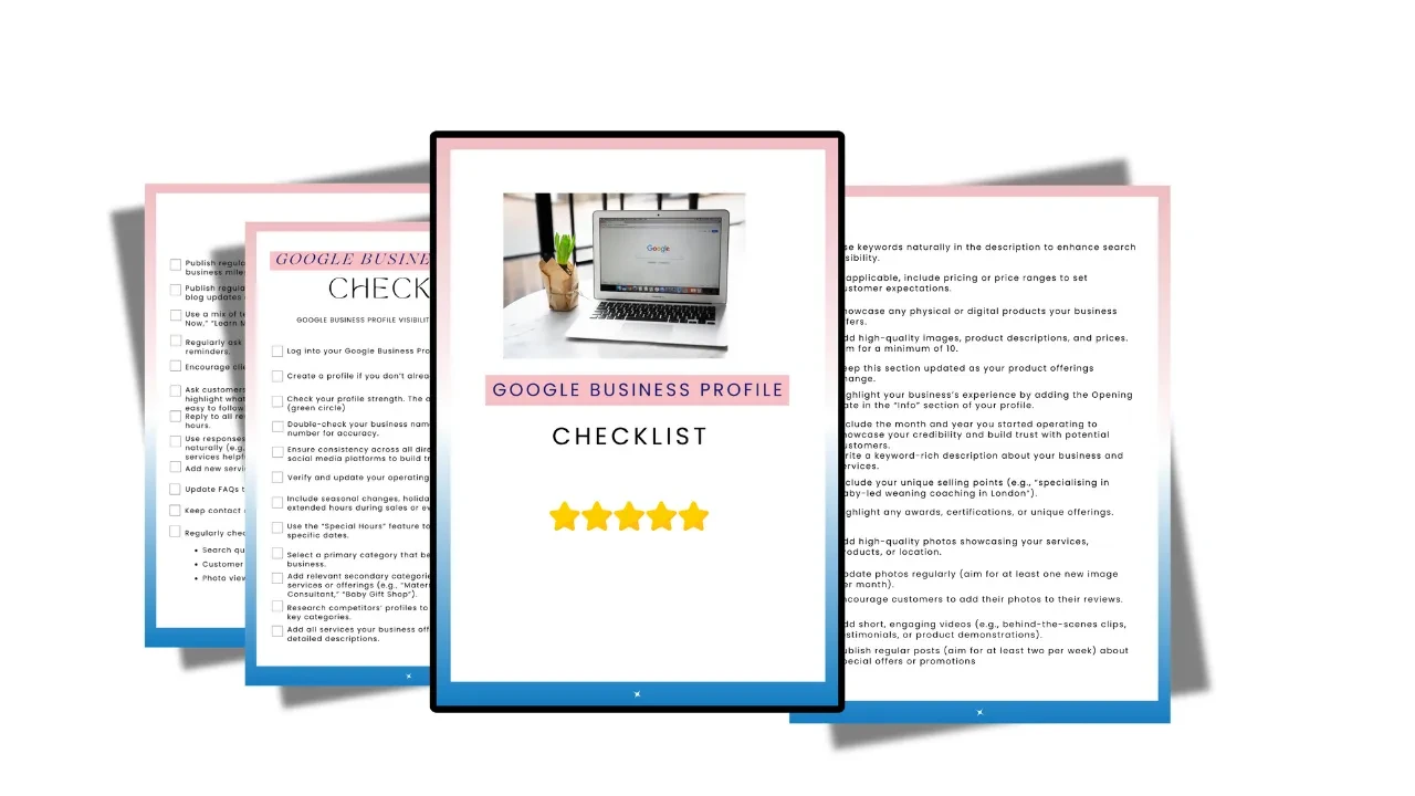 Google Business Profile Checklist & Training lesson poster
