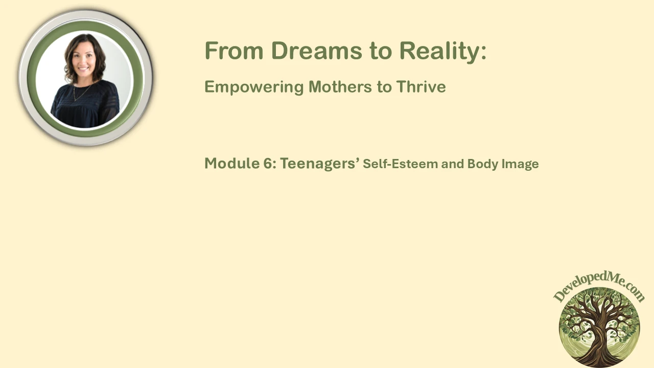 Module 6. Teenagers' Self-Esteem and Body Image (15mins) lesson poster